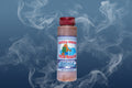 Smoke Signal hot sauce bottle on gray background